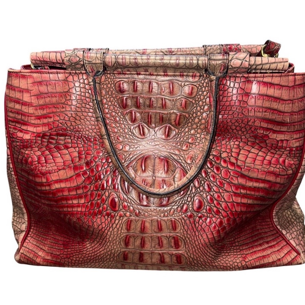 ❤️🩷Elegant Red/Rose pinkish Brahmin bag, great pre-loved condition! ❤️🩷